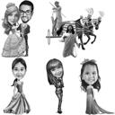 Any Cartoons Character Caricature - Black and White, Full Body
