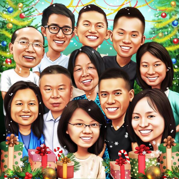 Corporate Christmas Caricatures & Business Cartoon Portraits