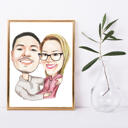 Retrato de casal em estilo colorido de fotos como pôster impresso