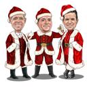 Custom Christmas Santa Group Caricature