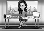 Portrait caricatural d'un directeur de bureau