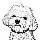 Boceto personalizado de perro de contorno