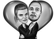 Feliz aniversario - Caricatura de pareja romántica de fotos
