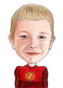 Funny Kid Caricature from Photos as Superhero