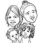 Liin liialdatud perekonna karikatuur
