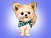 Custom Dog Caricature with One Colored Background