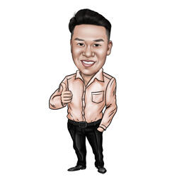 Overdreven karikatuur in kleuren