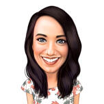 Personalised Lady Caricature Gift in Colored Style from Photos