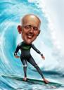 Surfer Caricature Drawing