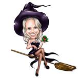 Witch Broom Caricature