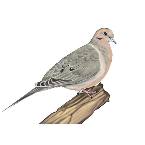 Anpassad fågel tecknad porträtt i färg digital stil från foto