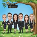 Corporate Team Caricature from Photo