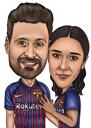 كاريكاتير كرة القدم زوجين