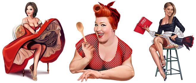 Pin Up karikatur