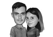 Dessin animé de câlin en noir et blanc à partir de photos
