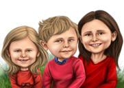 Caricatura de grupo de niños en estilo de color