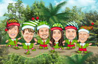 Caricature de Noël de style elfe d'entreprise