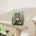 Caricature de chien sur une tasse