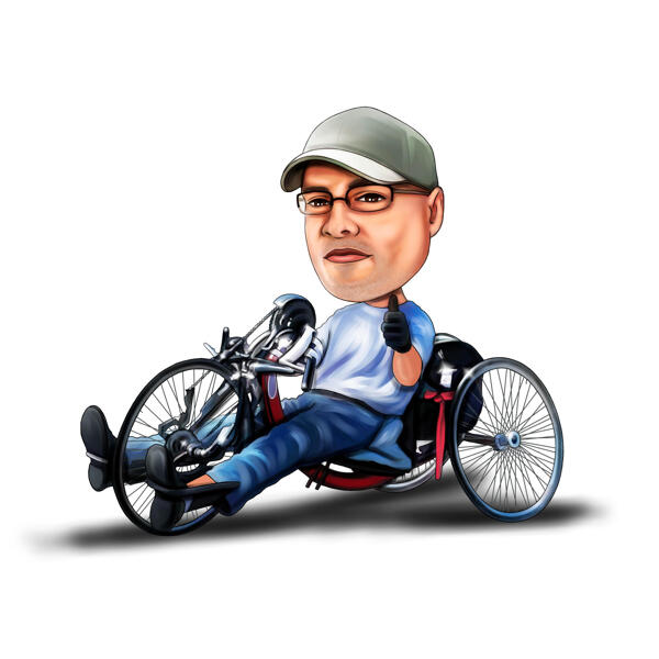 Карикатура на человека паралимпийского спортсмена в цветном стиле по фото для любителей спорта