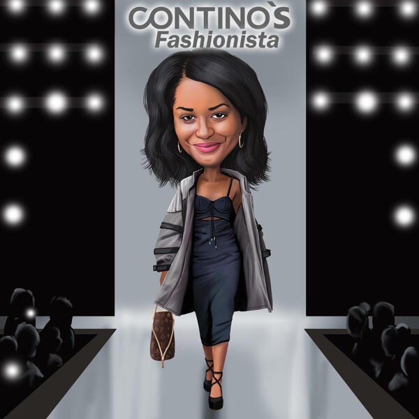 Caricature de femme colorée, cadeau parfait pour les fashionistas