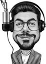 Svartvit podcast-avatar
