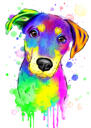 Dessin de dessin animé personnalisé Beagle dans un style aquarelle lumineux à partir de photos