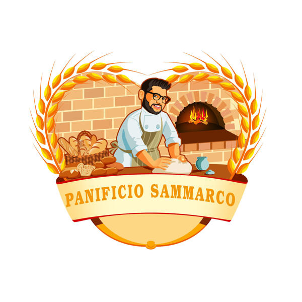 Bakeri kokandusbrändi logo karikatuur fotolt ettevõtte maskotikujundusele
