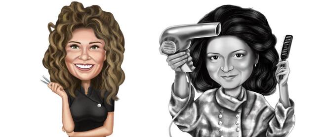 Caricatura salon de frumusete