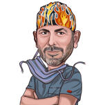 Dessin de portrait de dessin animé de chirurgien