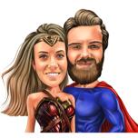 Portret van een superheldenkoppel op basis van een foto