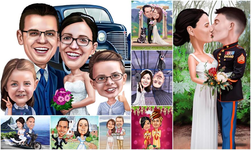 Caricature de mariage