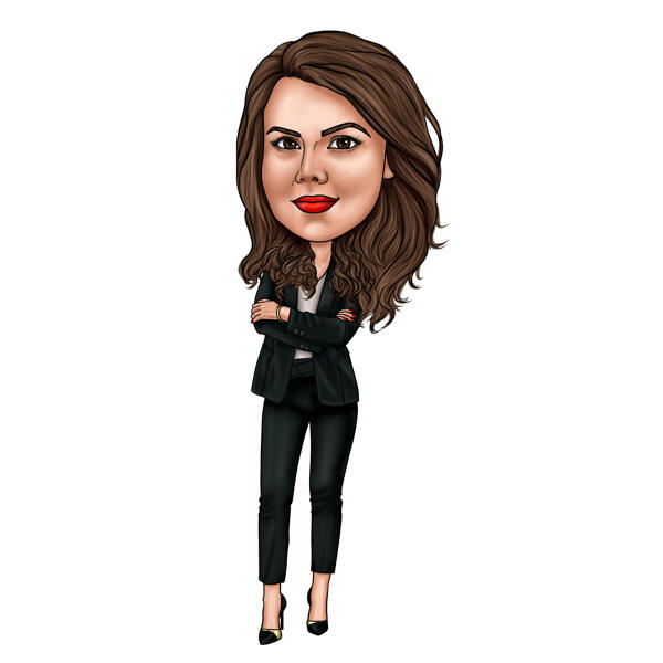 Caricatura de mulher de negócios em um terno