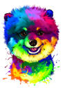 Retrato de acuarela en colores pastel de Spitz de Photo for Pom Owners Gift