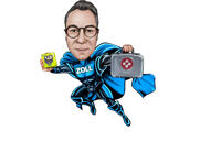 Caricatura de superhéroe de cuerpo completo