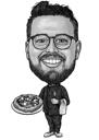 Toiduarmastaja karikatuur: Pizzamehe koomiks fotodest