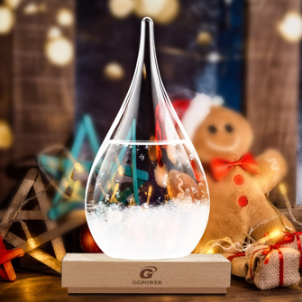 9. Julens snekugle Storm Glass Weather Predictor - Ideel til dem, der altid følger med i vejrudsigten-0