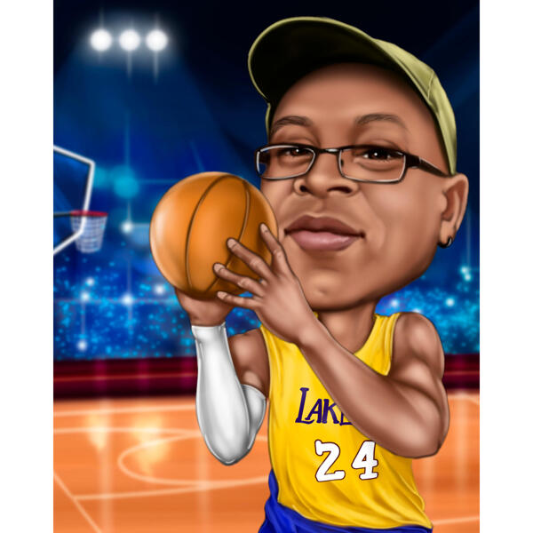 Caricatura de jogador de basquete