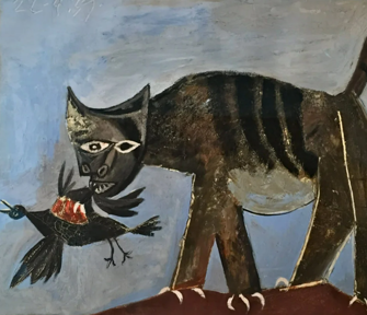2. «Кошка ловит птицу» Пабло Пикассо (1939).-0