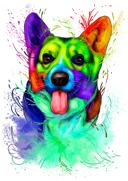 Dog+Caricature+Portrait+with+Bone+in+Rainbow+Watercolor+Style+from+Photos