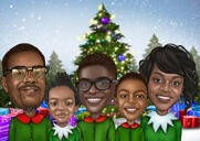 Head and Shoulders Elves Family Drawing