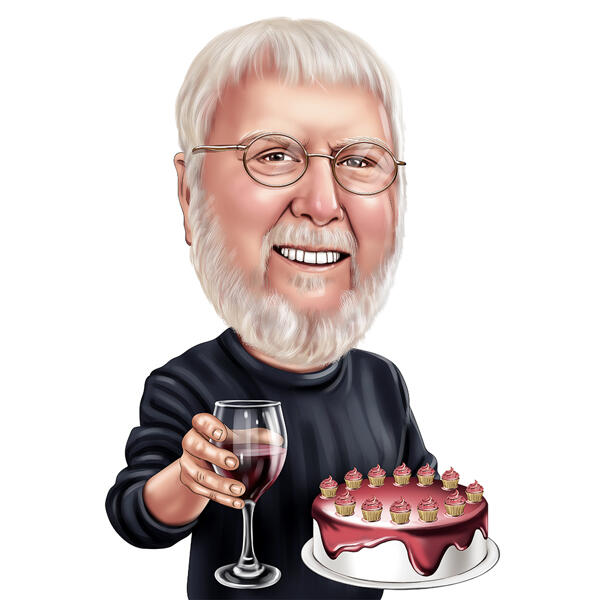 Old Man Caricature: Custom Gift from Photo