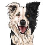 Border collie-karikatyr från foto