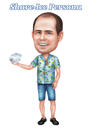 Imagini de caricatură desenate în stil hawaian personalizat