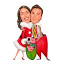 Ms. and Mrs. Claus Full Body Caricature