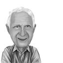 Karikatuurcadeau voor 100-jarig jubileum in zwart-witstijl