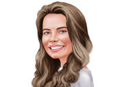 Beautiful Woman Caricature from Photos in Colored Style