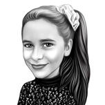 Black and White Child Drawing