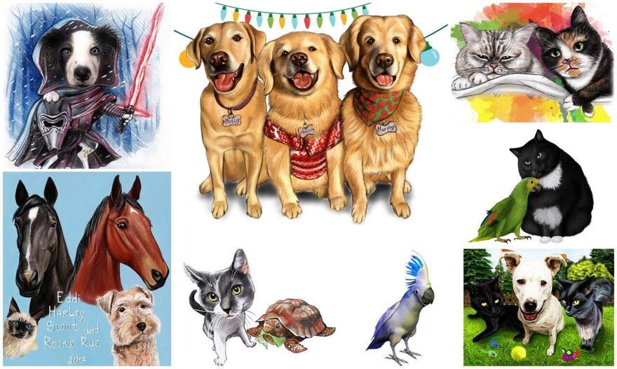 Retrato de caricatura de mascota