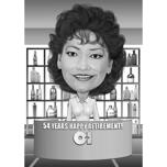 Celebrating Years of Work - Black and White Caricature