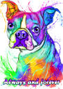 Rainbow Watercolor French Bulldog Portrait from Photos